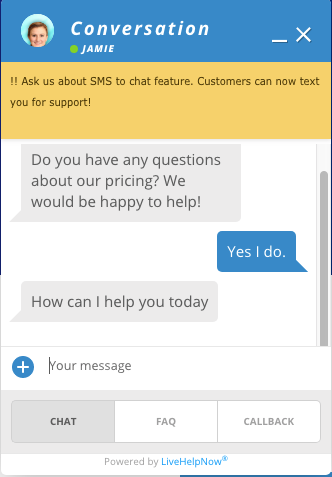 LiveHelpNow Proactive Chat Window