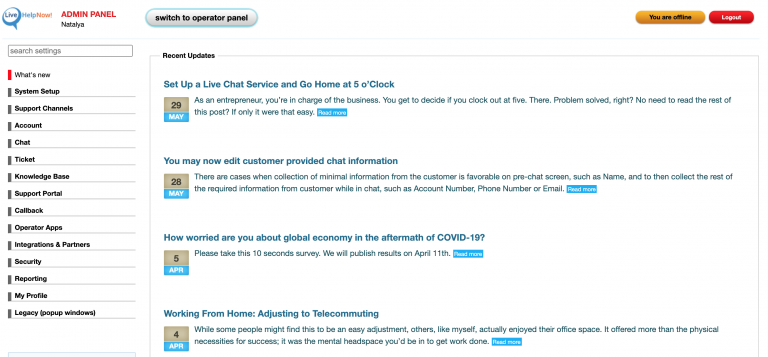Spring Cleaning: LiveHelpNow Reorganizes Admin Panel