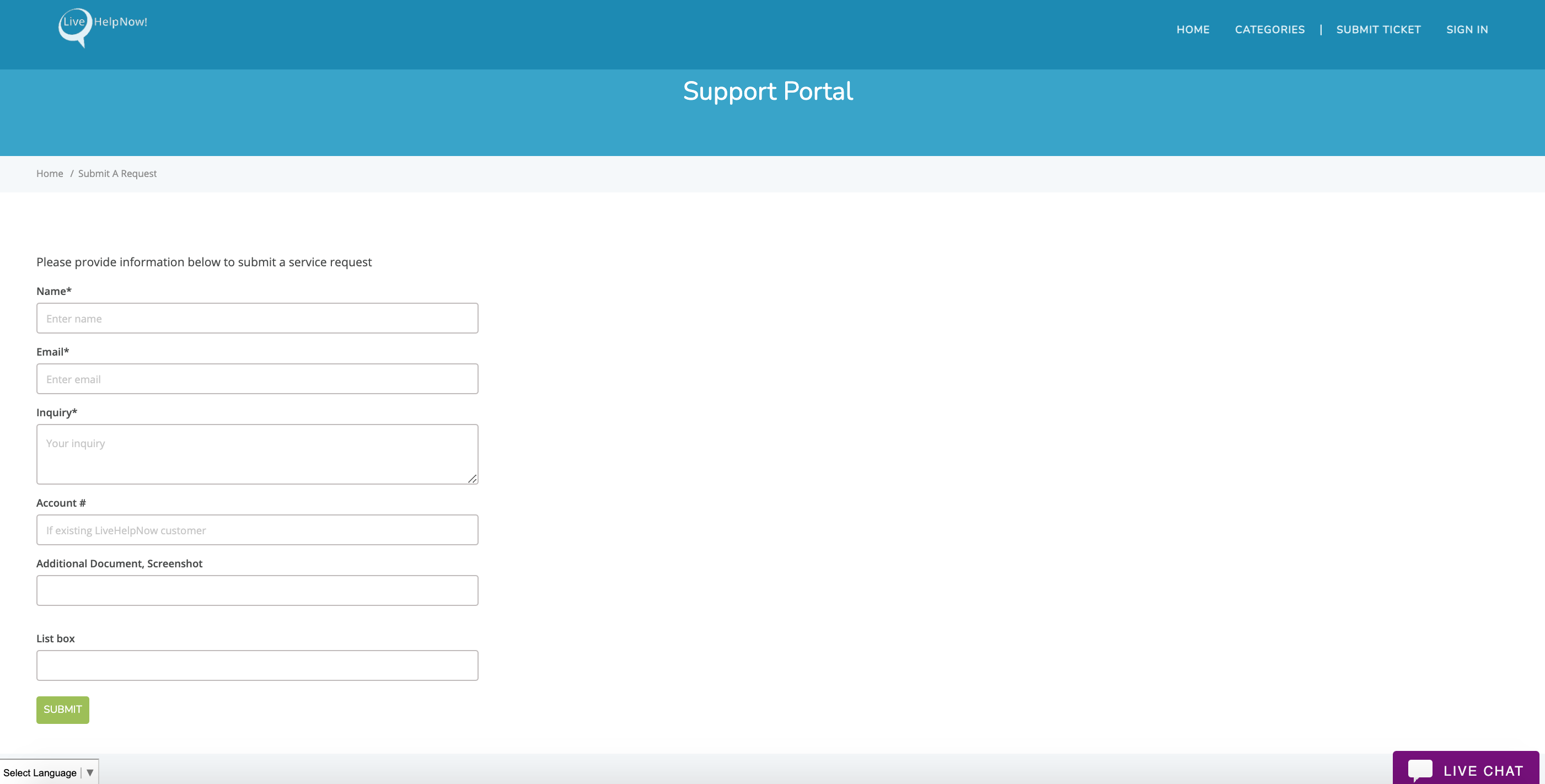 support portal embed