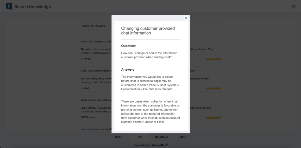 Full screen widget overlay
